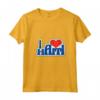 Donna I Love Haiti - Carino Maglietta Haitiano con Collo a V - Regalo Haiti per Mamma, Papà, Nonna, Nonno