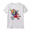 Dabbing Unicorn Unicorno Haiti Calcio - Bandiera Haitiana Maglietta - Regalo Perfetto per Tifosi di Calcio Haiti - Idea Regalo Compleanno o Natale