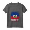 Haiti - Maglietta con Collo a V e Bandiera di Haiti - Mostra il Tuo Orgoglio per i Tuoi Antenati Haiti