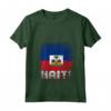 Haiti - Maglietta con Collo a V e Bandiera di Haiti - Mostra il Tuo Orgoglio per i Tuoi Antenati Haiti