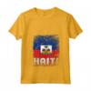 Haiti - Maglietta con Collo a V e Bandiera di Haiti - Mostra il Tuo Orgoglio per i Tuoi Antenati Haiti