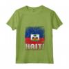 Haiti - Maglietta con Collo a V e Bandiera di Haiti - Mostra il Tuo Orgoglio per i Tuoi Antenati Haiti