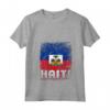 Haiti - Maglietta con Collo a V e Bandiera di Haiti - Mostra il Tuo Orgoglio per i Tuoi Antenati Haiti