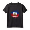 Haiti Bandiera per una Bandiera Americana - Maglietta Cuore Patriottico di Haiti - Ideale per Amanti del Mare dei Caraibi