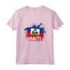 Haiti Bandiera per una Bandiera Americana - Maglietta Cuore Patriottico di Haiti - Ideale per Amanti del Mare dei Caraibi