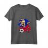 Donna Divertente Dabbing Cane Haiti Calcio Bandiera Haitiana Sport Maglietta con Collo a V - Funny Dog Dabbing Soccer Design for Haiti Football Fans