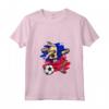 Donna Divertente Dabbing Cane Haiti Calcio Bandiera Haitiana Sport Maglietta con Collo a V - Funny Dog Dabbing Soccer Design for Haiti Football Fans