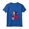 Donna Divertente Dabbing Cane Haiti Calcio Bandiera Haitiana Sport Maglietta con Collo a V - Funny Dog Dabbing Soccer Design for Haiti Football Fans