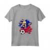 Donna Divertente Dabbing Cane Haiti Calcio Bandiera Haitiana Sport Maglietta con Collo a V - Funny Dog Dabbing Soccer Design for Haiti Football Fans