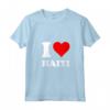 Cuore Rosso Amo Haiti - Maglietta con Collo a V per Mostrare Supporto - Leggera e Classica