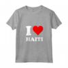 Cuore Rosso Amo Haiti - Maglietta con Collo a V per Mostrare Supporto - Leggera e Classica