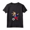 Donna Dabbing Dog Haiti Calcio Bandiera Haitiana - Maglietta con Collo a V per Tifosi - Regalo Compleanno o Natale
