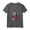 Donna Dabbing Dog Haiti Calcio Bandiera Haitiana - Maglietta con Collo a V per Tifosi - Regalo Compleanno o Natale