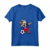 Donna Dabbing Dog Haiti Calcio Bandiera Haitiana - Maglietta con Collo a V per Tifosi - Regalo Compleanno o Natale