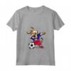 Donna Dabbing Dog Haiti Calcio Bandiera Haitiana - Maglietta con Collo a V per Tifosi - Regalo Compleanno o Natale