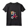Donna Dabbing Unicorn Unicorno Haiti Calcio - Bandiera Haitiana Maglietta con Collo a V - Regalo Divertente per Fan di Calcio Haiti