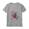 Donna Dabbing Unicorn Unicorno Haiti Calcio - Bandiera Haitiana Maglietta con Collo a V - Regalo Divertente per Fan di Calcio Haiti