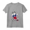 Donna Dabbing Husky Dog Haiti Calcio tifosi Jersey - Maglietta Calcio con Collo a V - Orgoglio haitiano per Appassionati di Calcio