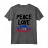 Giornata della Bandiera Haitiana di Haiti Maglietta - Design Peace Love Haiti - Abbigliamento Bandiera Haitiana per Uomo e Donna