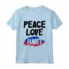 Giornata della Bandiera Haitiana di Haiti Maglietta - Design Peace Love Haiti - Abbigliamento Bandiera Haitiana per Uomo e Donna