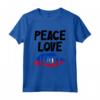 Giornata della Bandiera Haitiana di Haiti Maglietta - Design Peace Love Haiti - Abbigliamento Bandiera Haitiana per Uomo e Donna