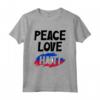Giornata della Bandiera Haitiana di Haiti Maglietta - Design Peace Love Haiti - Abbigliamento Bandiera Haitiana per Uomo e Donna