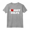 I Love Hot DILFS T-Shirt - Cuore Rosso Love - Abbinato per Mamma e Papà a San Valentino o Halloween