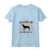 Donna Life Better Hamiltonstovare Rainbow Dog Donne Maglietta con Collo a V - Regalo Amante dei Cani