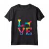 Donna Love Hamiltonstovare Tie Dye Cane Mamma Papà Maglietta con Collo a V - Ideale Regalo per Amanti dei Cani - Leggera e Confortevole