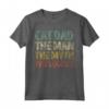 Cat Dad The Man The Myth The Legend Shirt - Funny Christmas Gift Idea for Men, Women, and Kids - Retro Vintage Clothing for Cat Lovers