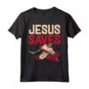 Jesus Saves Ice Hockey Goalie Sport Religious Christian Gift Maglietta - Perfect Christian Gift for Athletes and Fans