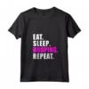 Donna EAT SLEEP HULA HOOPING DANCE HOOPS SPORT - Maglietta con Collo a V - Regalo Fitness Hula Hoops con Detto EAT SLEEP HOOPING REPEAT