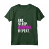 Donna EAT SLEEP HULA HOOPING DANCE HOOPS SPORT - Maglietta con Collo a V - Regalo Fitness Hula Hoops con Detto EAT SLEEP HOOPING REPEAT