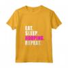 Donna EAT SLEEP HULA HOOPING DANCE HOOPS SPORT - Maglietta con Collo a V - Regalo Fitness Hula Hoops con Detto EAT SLEEP HOOPING REPEAT