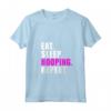 Donna EAT SLEEP HULA HOOPING DANCE HOOPS SPORT - Maglietta con Collo a V - Regalo Fitness Hula Hoops con Detto EAT SLEEP HOOPING REPEAT
