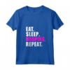 Donna EAT SLEEP HULA HOOPING DANCE HOOPS SPORT - Maglietta con Collo a V - Regalo Fitness Hula Hoops con Detto EAT SLEEP HOOPING REPEAT