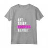 Donna EAT SLEEP HULA HOOPING DANCE HOOPS SPORT - Maglietta con Collo a V - Regalo Fitness Hula Hoops con Detto EAT SLEEP HOOPING REPEAT