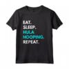 Maglietta Hula Hooping Repeat Eat Sleep - T-shirt Motivazionale per Appassionati di Hula Hooping