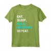 Maglietta Hula Hooping Repeat Eat Sleep - T-shirt Motivazionale per Appassionati di Hula Hooping