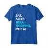Maglietta Hula Hooping Repeat Eat Sleep - T-shirt Motivazionale per Appassionati di Hula Hooping
