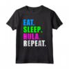 EAT SLEEP HOOPING REPEAT - Maglietta Hula Hooping Sport per Donne, Bambini, Ragazze - Regalo Fitness e Danza Hula Hoops