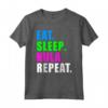 EAT SLEEP HOOPING REPEAT - Maglietta Hula Hooping Sport per Donne, Bambini, Ragazze - Regalo Fitness e Danza Hula Hoops