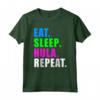 EAT SLEEP HOOPING REPEAT - Maglietta Hula Hooping Sport per Donne, Bambini, Ragazze - Regalo Fitness e Danza Hula Hoops