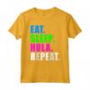 EAT SLEEP HOOPING REPEAT - Maglietta Hula Hooping Sport per Donne, Bambini, Ragazze - Regalo Fitness e Danza Hula Hoops