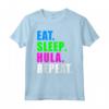 EAT SLEEP HOOPING REPEAT - Maglietta Hula Hooping Sport per Donne, Bambini, Ragazze - Regalo Fitness e Danza Hula Hoops