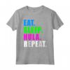 EAT SLEEP HOOPING REPEAT - Maglietta Hula Hooping Sport per Donne, Bambini, Ragazze - Regalo Fitness e Danza Hula Hoops