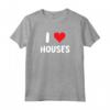 I Love Houses - Cuore - Agente Immobiliare Broker Investitore Maglietta - Leggera e Taglio Classico per Appassionati di Case