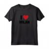 I LOVE MILANO - Cuore Maglietta della Città in Italia - Leggera e Stilosa - Ideale per gli Amanti di Milano