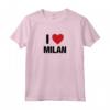 I LOVE MILANO - Cuore Maglietta della Città in Italia - Leggera e Stilosa - Ideale per gli Amanti di Milano