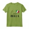 Grafica HapTiger Italia con Bandiera Italiana Maglietta - Ciao Bella - Ideale per Regalo Festa della Mamma, Compleanni, o Pensionamento